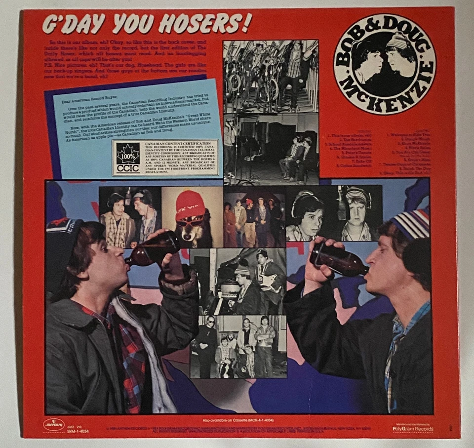 Bob And Doug McKenzie Great White North Vinyl LP 1981 Getty Lee NM Foto 2 de 4