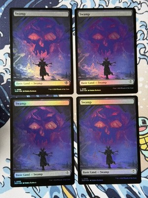 MTG ~ Swamp ~ Full Art Land ~ Secrets of Strixhaven ~ NM x4 FOIL