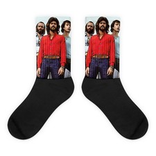 Retro Pop Art Disco Trio Socks 70s Music Bee Gees Inspired Graphic Crew Socks