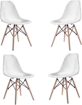 Dinning Chair Set of 4, Mid Century Modern Eiffel DSW Style Shell Molded Plastic