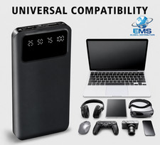 20000mAh Portable Power Bank with LED Display, Dual USB Ports, Fast Charging Bat