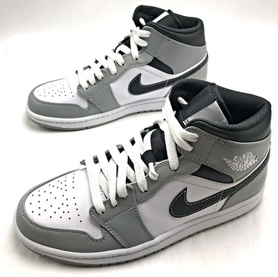 Air Jordan 1 Mid Light Smoke Grey Anthracite Men's Shoes 554724-078 sz 8-13