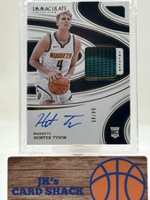 2023-24 Immaculate Hunter Tyson Sneaker Swatch Signatures RC 4/49 #SNS-HTY