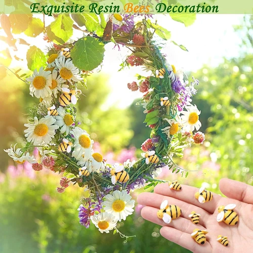 MIKIMIQI 40 Piezas Pequeña Resina Abejas Decoración Abejorro Adorno Abejas... Foto 3 de 4