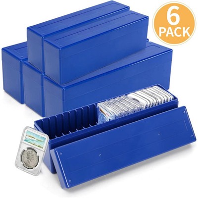 6PCS Storage Box Plastic Case for 20 Certified PCGS NGC Slabs Coin Holders Box .