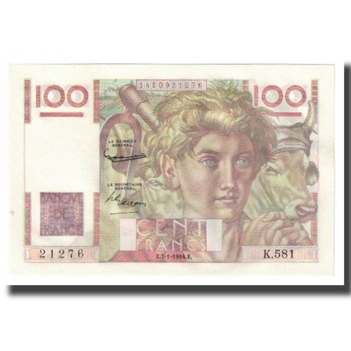 [#174237] Frankrijk, 100 Francs, Jeune Paysan, 1954, D AMBRIERES, GARGAM, 1954-0 - Afbeelding 1 van 2