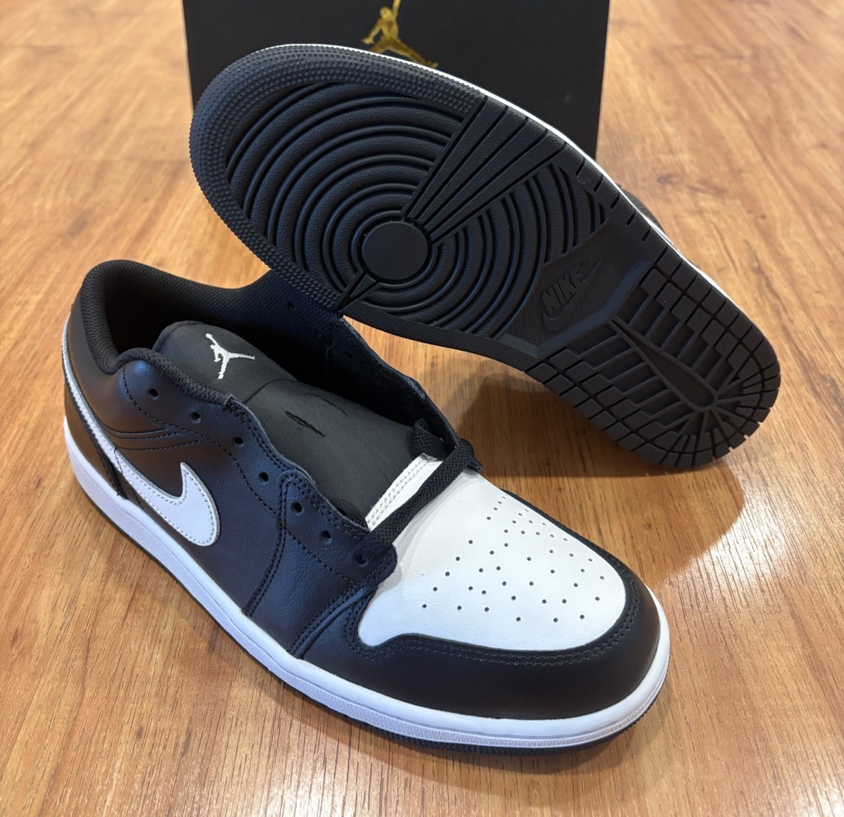 Nike Air Jordan 1 Low Shoes Orca White Black 553558-043 Men's 13