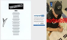 JOHNNY RZEZNIK SIGNED GOO GOO DOLLS IRIS LYRIC SHEET EXACT PROOF & AUTOGRAPH COA