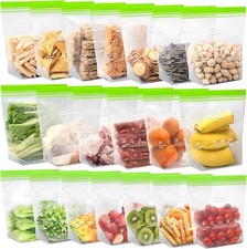 SPLF 20 Pack Half Gallon Reusable Freezer Bags Dishwasher Microwave Safe, Extra 