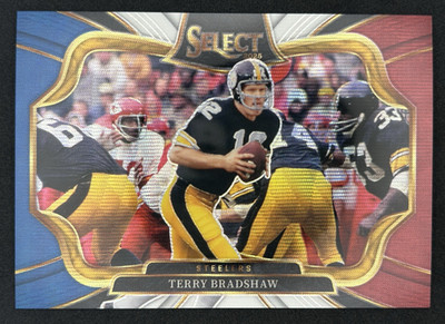 2025 Panini Select Terry Bradshaw Field Level Tri-Color Prizm #/99 Steelers