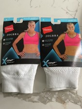 Pack 2 Hanes X-temp Racerback Sports Bra JOGBRA Comfort Fit Seamless Sz S White
