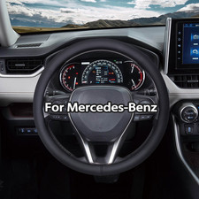 38cm15inch Steering Wheel Cover For Mercedes Benz Genuine Leather Nice Black 38cm15inch Steering Wheel Cover For Mercedes Benz Genuine Leather Nice Black