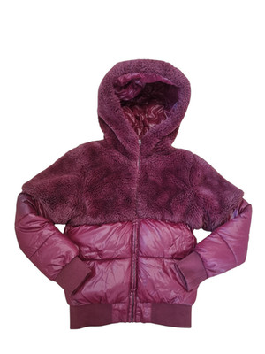 weinrot rot Bordeaux Save The Duck Winterjacke Mädchen 128 8J Faux Fur PLUMTECH