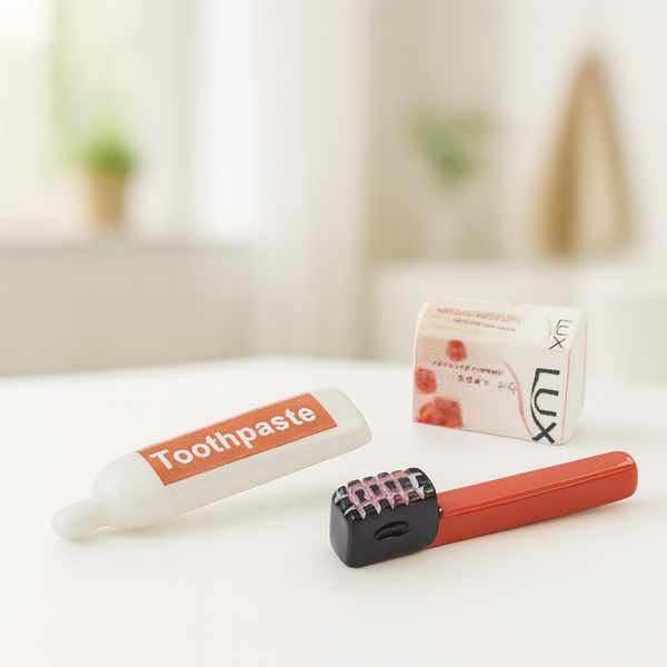 Miniatur Zahnputz-Set Ca.2Cm | Wichtel ZubehöR Wellness WichteltüR | Wichtelhaus-image
