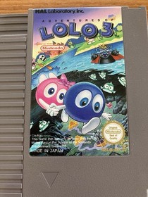 NES ~ Adventures of LOLO 3 ~ Nintendo NES-QL-AUS Game Cart + BOX + Sleeve Pal A