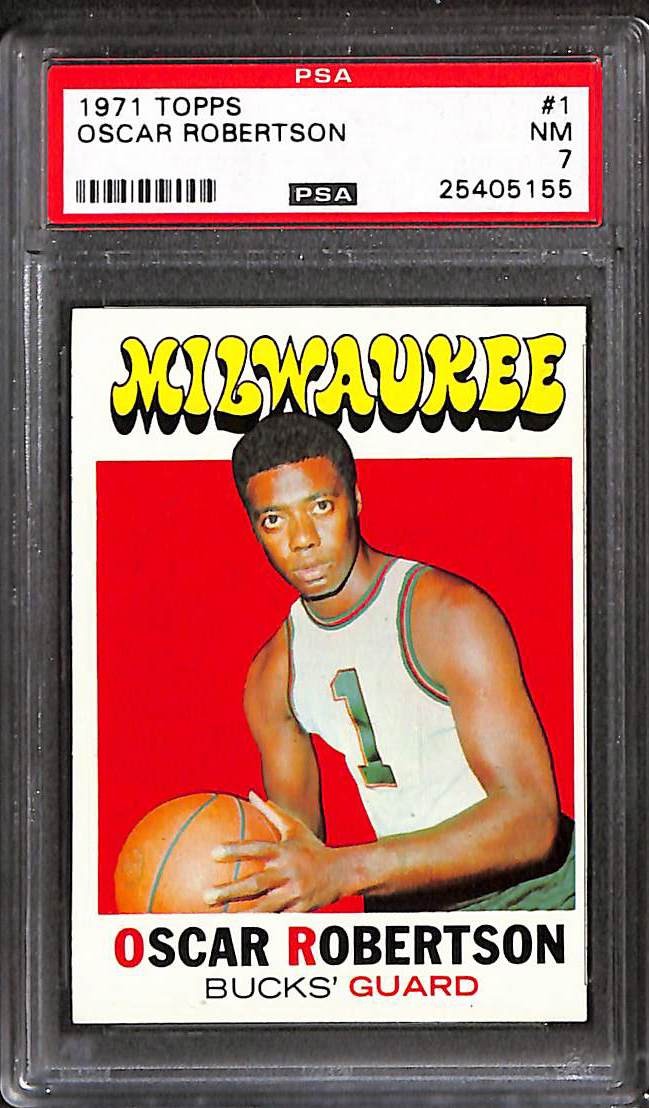 1971 TOPPS #1 Oscar Robertson PSA 7 NM 25405155 