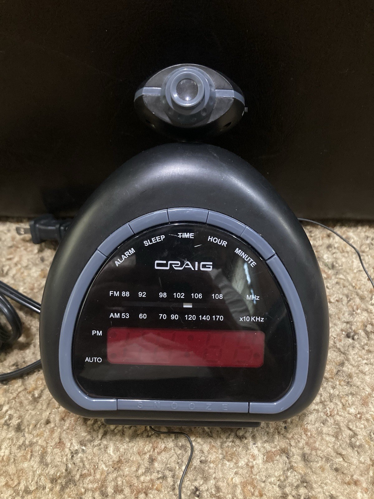 Craig Stereo Alarm Clock AM/FM Radio Tested Display Time On Wall! Works.