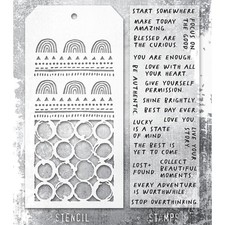 Stampers Anonymous Mixed Media Stamps  Stencil - Set 62, THMM162 by Tim Holtz