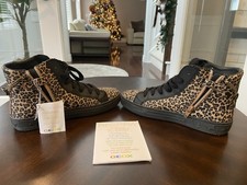 Geox Respira Kids Cheetah Print Ankle Boots Brand New Size 3.5 With Box And Tags