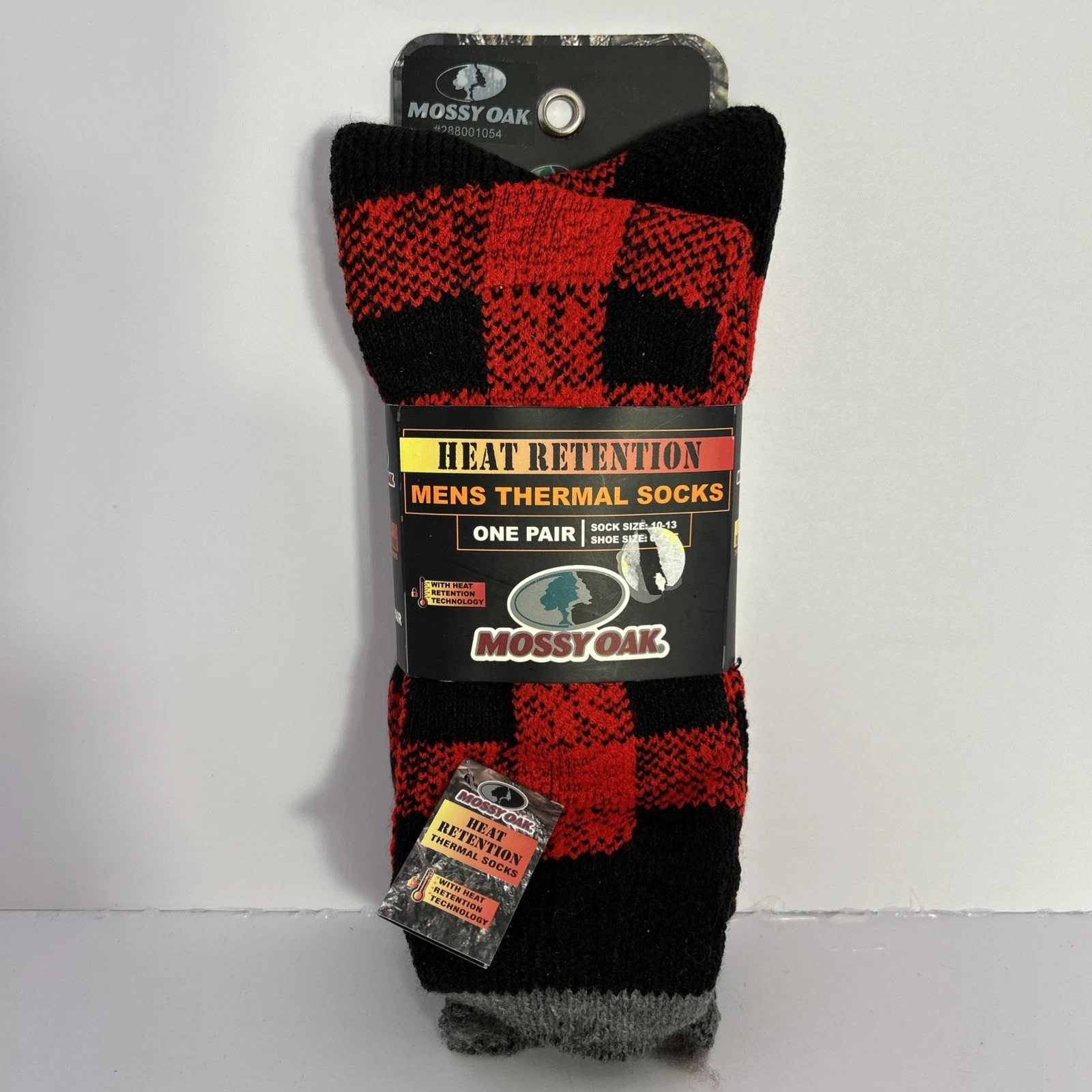 LOT x 2 Moss Oak Socks Men Thermal Grey Black Size 10-13 Heat Retention NEW
