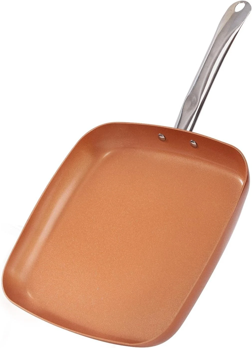 Toutrop Skillets Non-Stick Copper Square Frying Pan 12" Aluminum for All Stoves
