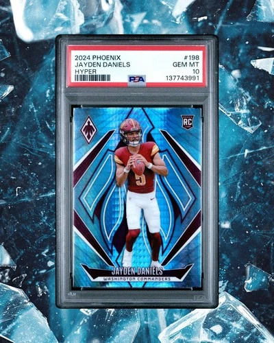 2024 Panini Phoenix "HYPER" Jayden Daniels  #198 Hyper (RC) 🔥PSA 10🔥Commanders