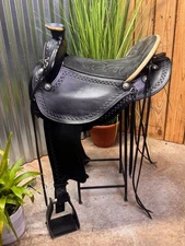 🌵16"  Handmade DON WEST Black Leather Gaited Western Horse Saddle🌵