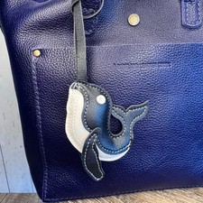 Orca Bag Charm Whale Purse Charm Black White Bag Flair NEW FAST SHIP Orcas Ocean