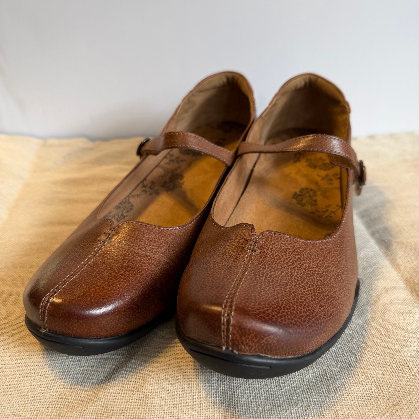 Taos Ta Dah TAD-13562 Brown Leather Mary Jane Comfort Flat Size 10 Orthotic
