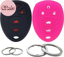 2Pcs Silicone 5Buttons Key Fob Cover Remote Case Protector Skin Compatible with