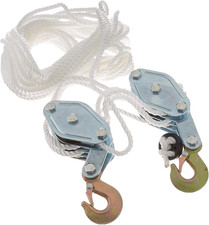 2 Ton Rope Hoist Pulley Wheel Block and Tackle, 4000LB 65 Feet Poly Rope Hoist P