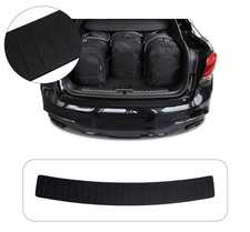 Schwarz Ladekantenschutz für Ford Kuga 2 Kunststoff ABS mit Abkantug 2012-2018