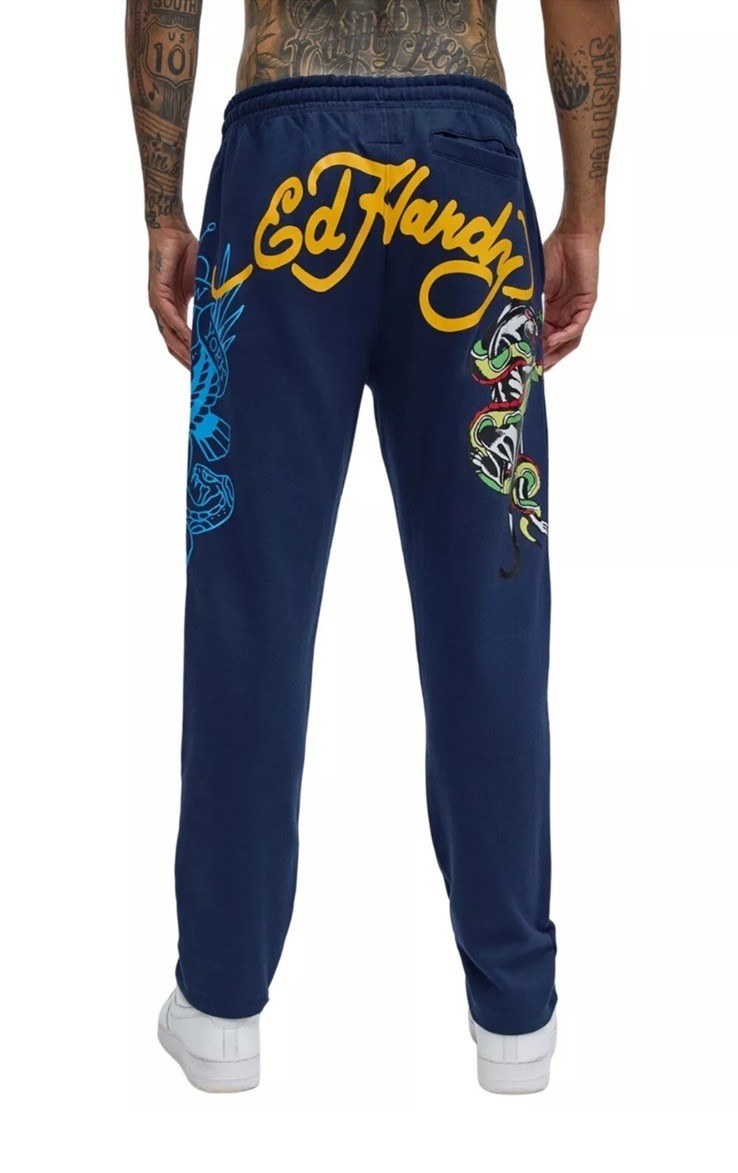 ED Hardy Men's Size Medium Panther Bulldog Sweatpant -EHM8003-7