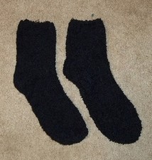 NEW 2 Pair Women's Fluffy Fuzzy Socks Black NEW