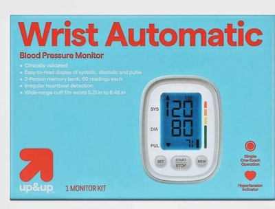 #ad Blood Pressure Monitor Wrist Cuff Accurate 2 Ppl Memory Log Irregular HB Detect $19.99