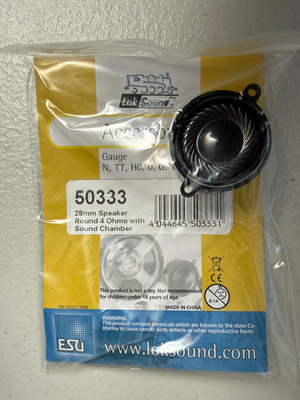 ESU Loksound #50333 Loudspeaker 28mm, round, 4 Ohms, 1~2W, with sound chamber