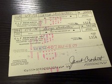 Lot of 2 George Fullerton Pay Checks Signed CLF Research Music Man  Leo Fender