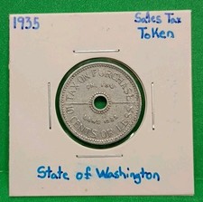 1935 State Of Washington Tax Token - 10 Cents Or Less
