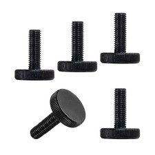 M10x35mm Knurled Thumb Screws, Black Steel Flat Head Thumb Screws, 5 Pcs