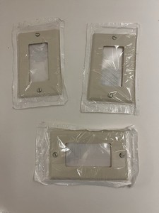 3 Leviton Ivory Almond Colored Wall Plates. Standard Size 4.5” X 3.75”. New.