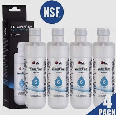 4 Pack LG LT1000P Refresh Refrigerator Ice Water Filter ADQ747935 GF-D706B Neu