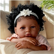 Realistic Newborn Baby Doll with Curly Hair