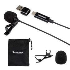 Saramonic - Lavalier Mic w/ USB-C Output, 6.6' Cable USB Adapter for Mobile...