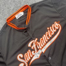MLB San Francisco Giants Baseball Jersey Size Large Black Button Up Men's