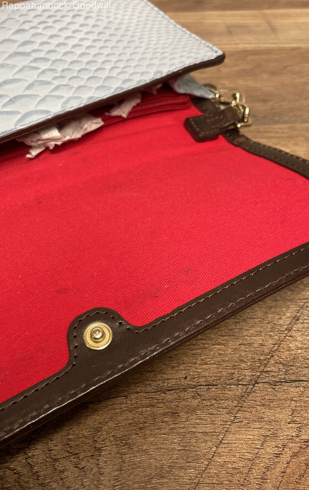 Dooney & Bourke Blue Python Embossed Leather Cros… - image 10