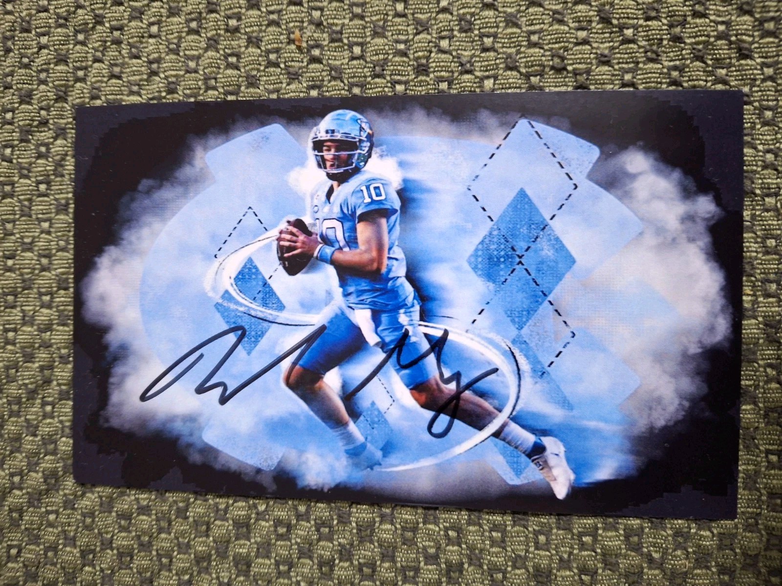 DRAKE MAYE 2024 PROMO SMOKE AUTO NEW ENGLAND PATRIOTS AUTOGRAPH OVERSIZED 3 BY 5