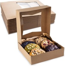MT Products Brown Cookie Boxes 8" x x 2.5" - Auto Pop-Up Bakery