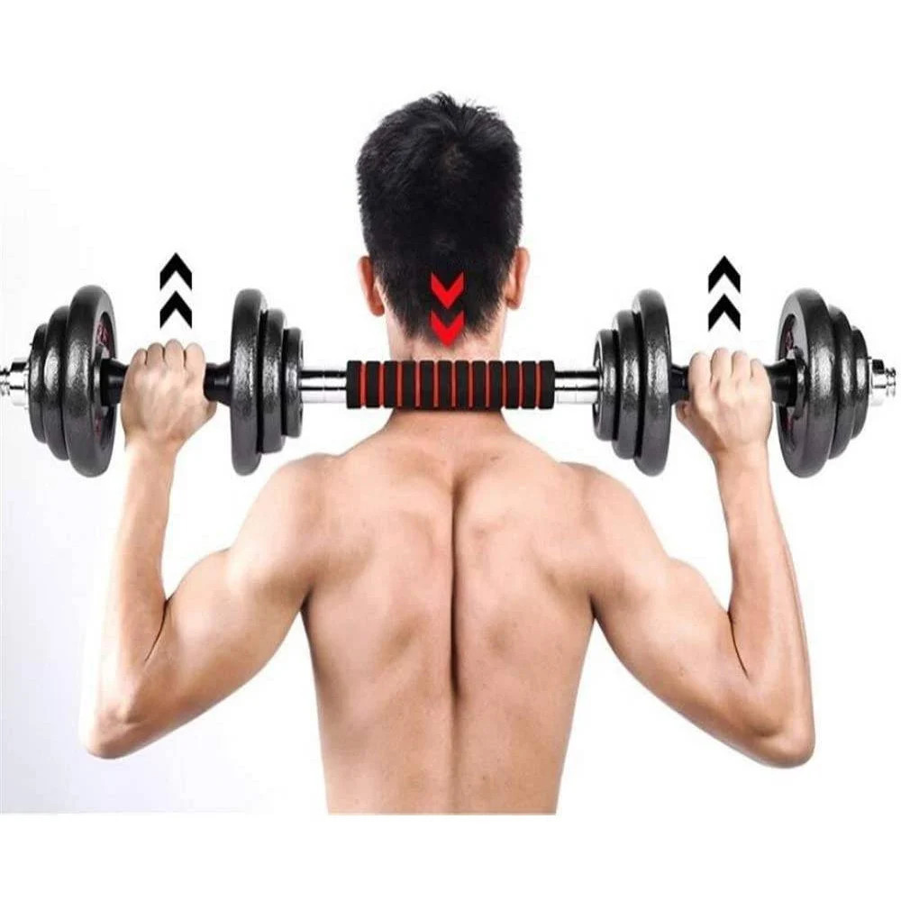 MANUBRI CON BILANCIERE REGOLABILE TOTALE DI 20 KG SOLLEVAMENTO PESI BODYBUILDING foto 6