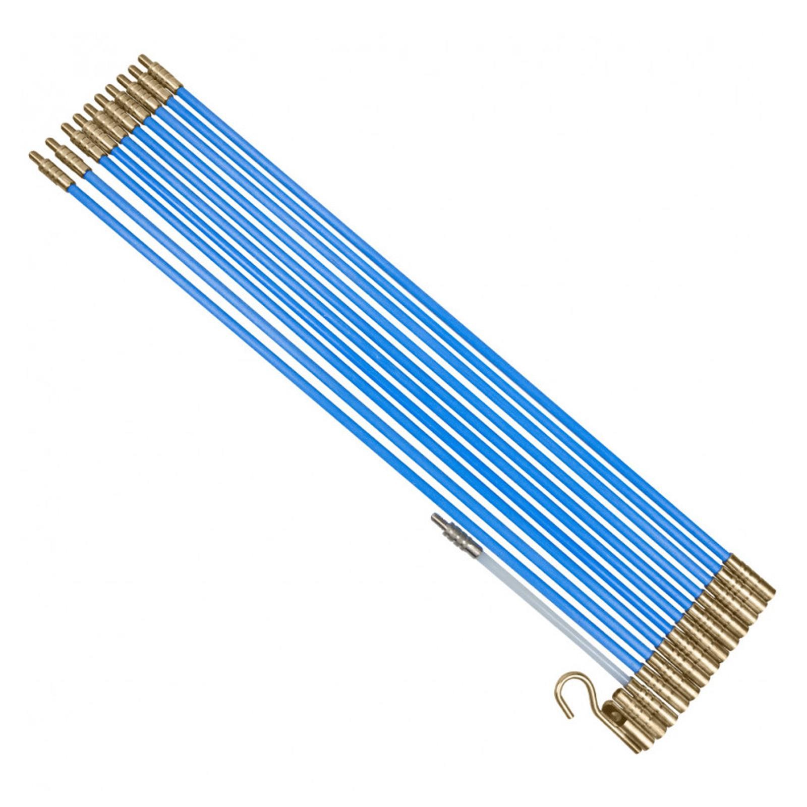 Cable Access Kit 10 x 330mm Electricians Puller Rods Wires Draw Push Pulling 