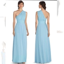 WHBM Genius Chiffon Convertible Caspian Maxi Gown Blue Maxi Sheer Worn 4 Ways